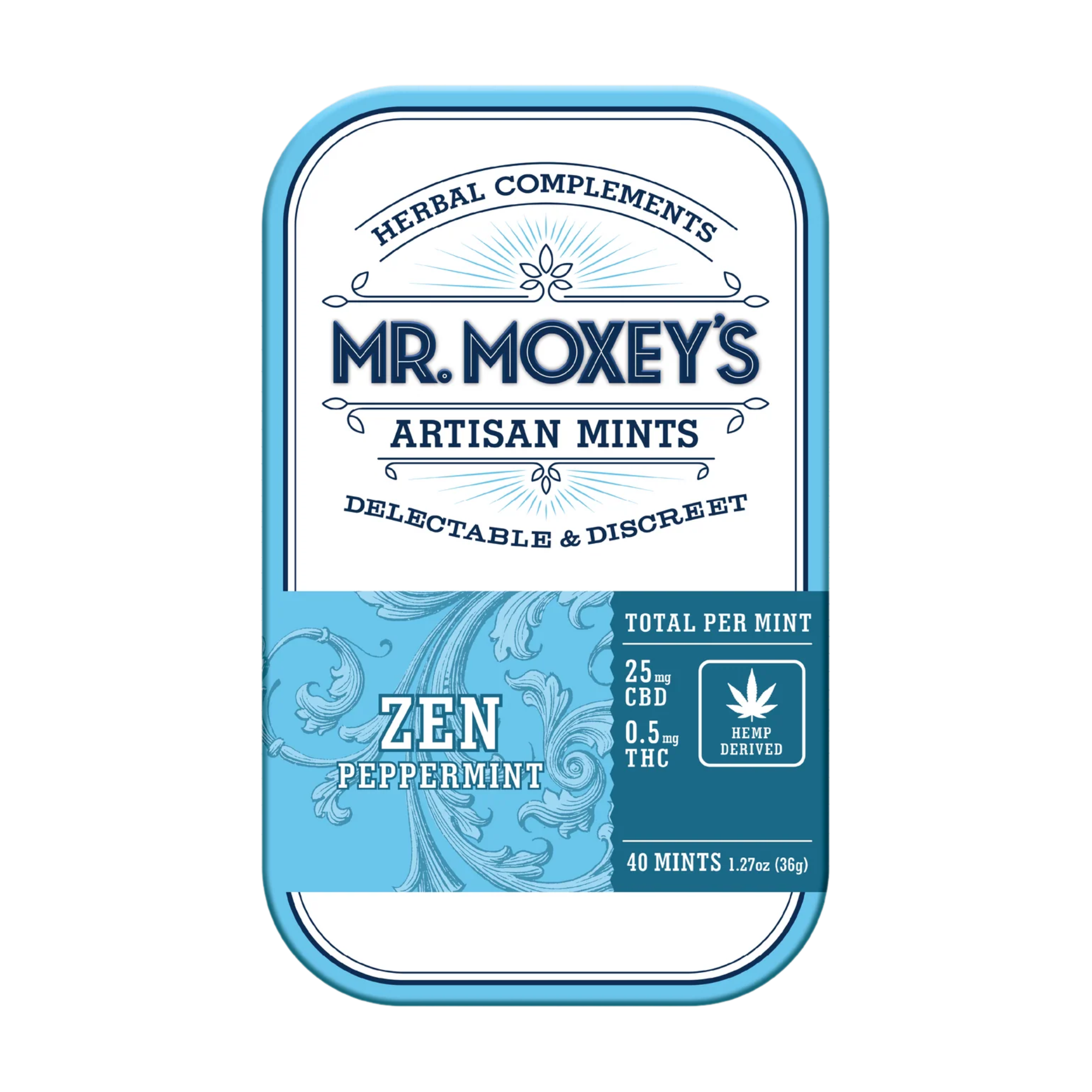 Order Mr. Moxey's Zen Peppermint CBD+THC Mints | MARYJAE Dispensary