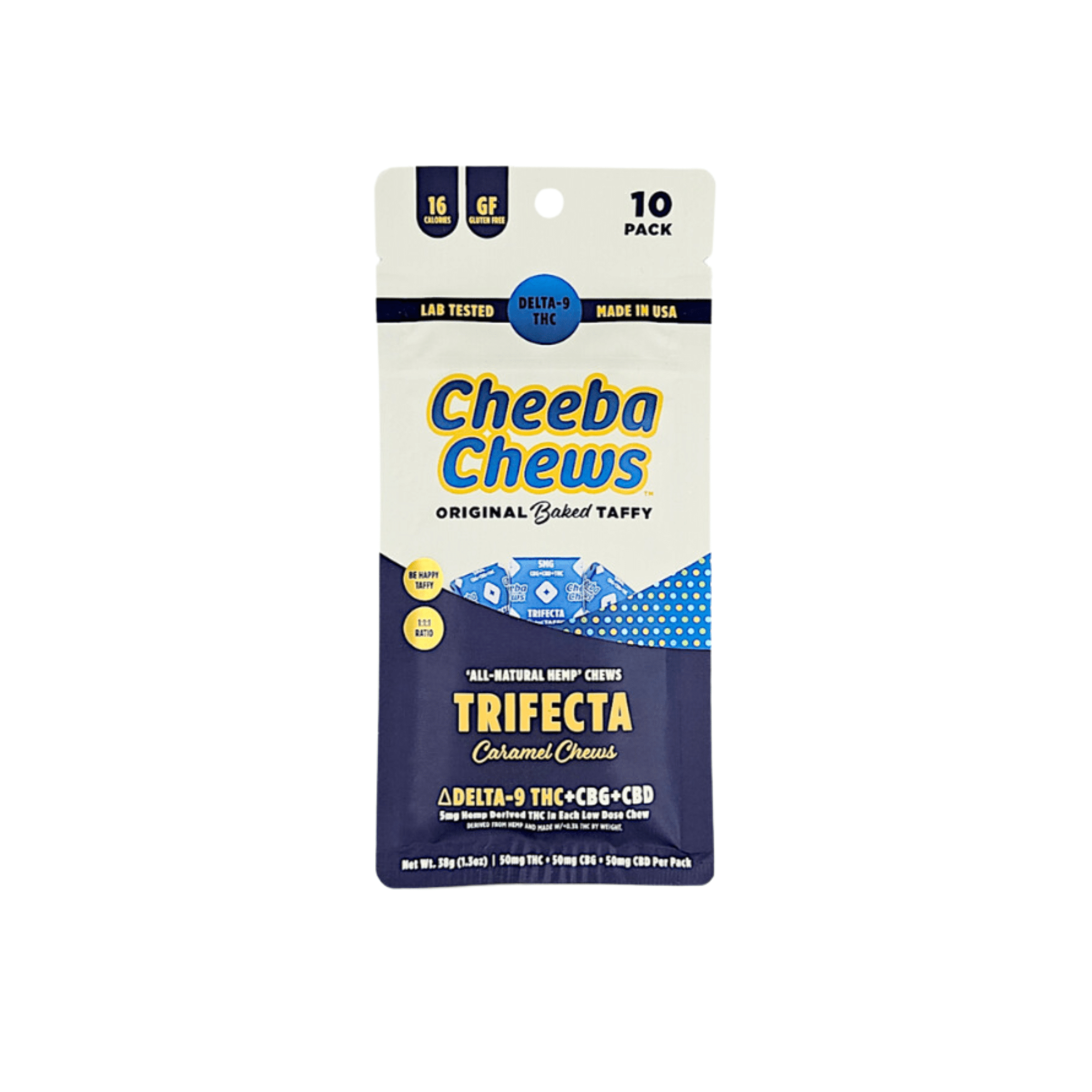Buy Trifecta Caramel THC+CBG+CBD Taffy by Cheeba Chews – MARYJAE