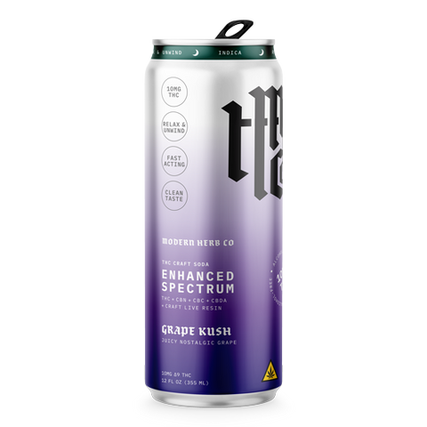 Enhanced Spectrum Craft Soda: Grape Kush (Indica) 12oz - 4pk (THC)