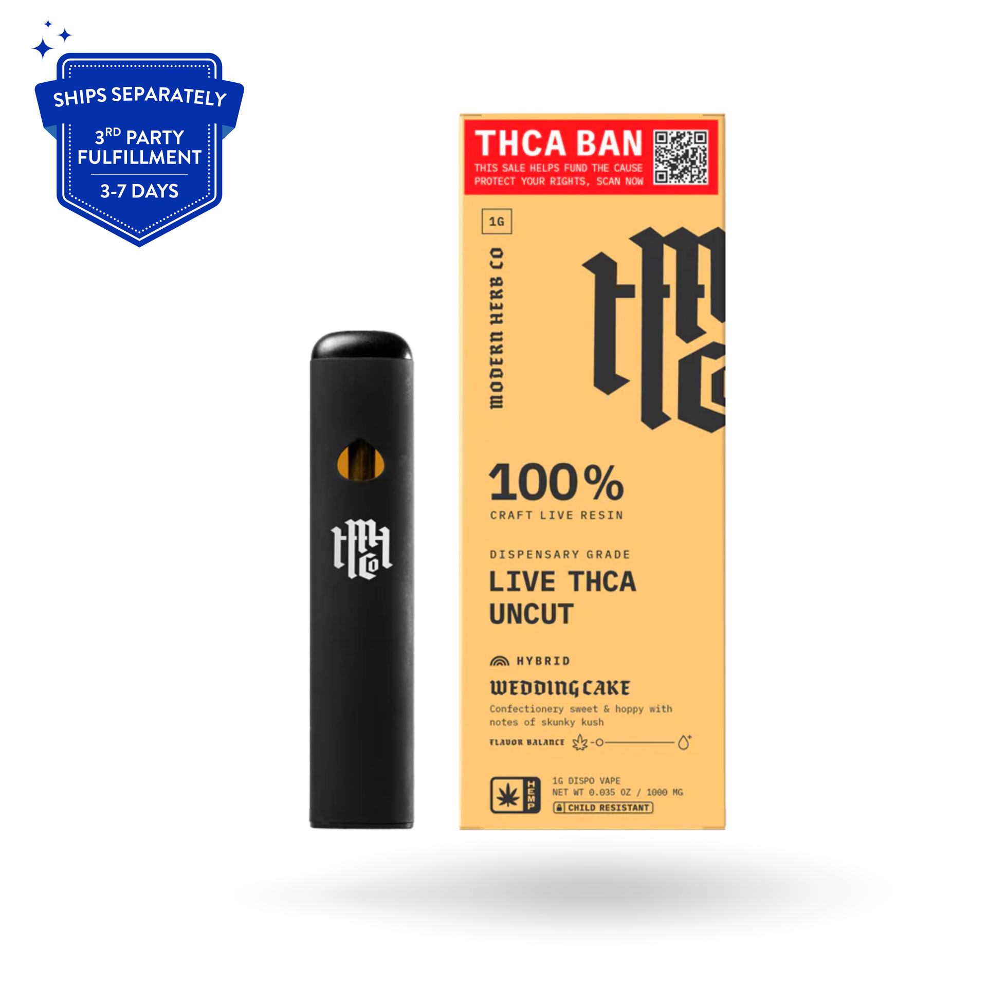 Buy THCa Live Resin Disposable Uncut: Wedding Cake (Hybrid) | MARYJAE