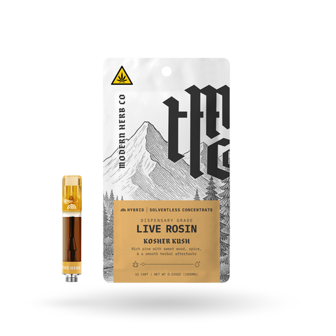 Live Rosin 1g Vape Cartridge: Kosher Kush - Hybrid (THCA)