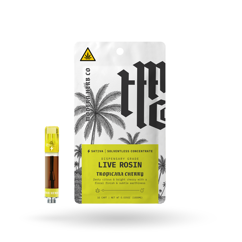 Live Rosin 1g Vape Cartridge: Tropicana Cherry - Sativa (THCA)