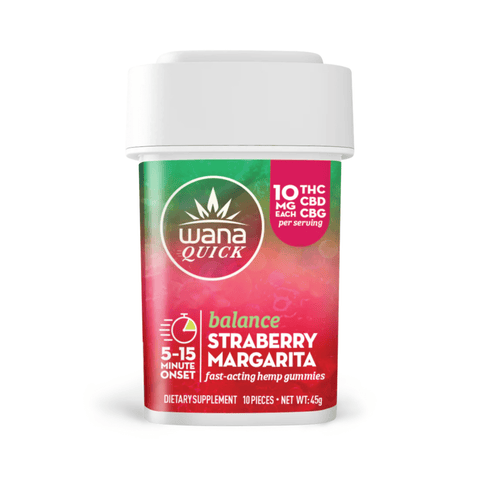 Quick "Balance" - Strawberry Margarita Gummies (THC+CBD+CBG) image 0