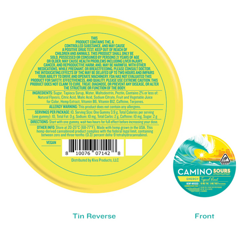 Camino Sours "Energy" Tropical Burst Gummies (THC+THCV) image 2