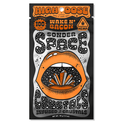 Space Crystals: Wake N' Bacon (THC) - 100mg Pouch (High Dose) image