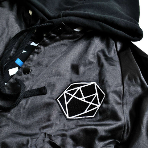 Satin Varsity Jacket - Black image 5