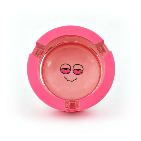 Silicone & Glass Ashtray - Pot Face image