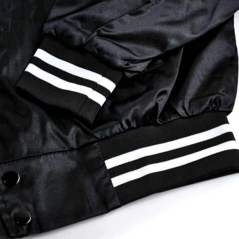Satin Varsity Jacket - Black image 2
