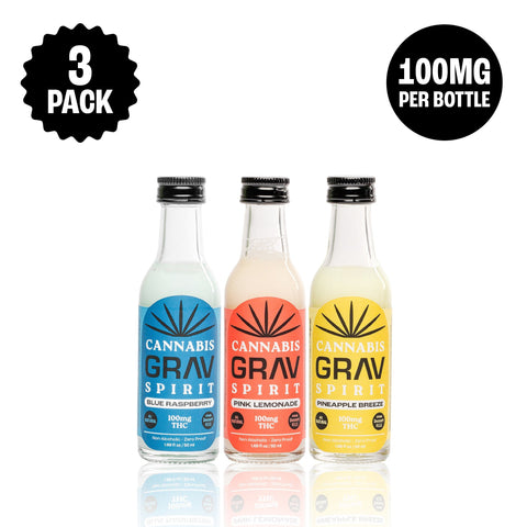 Cannabis Spirit 100mg Variety Pack - 50ml Bottle 3-Pack (THC+CBD)