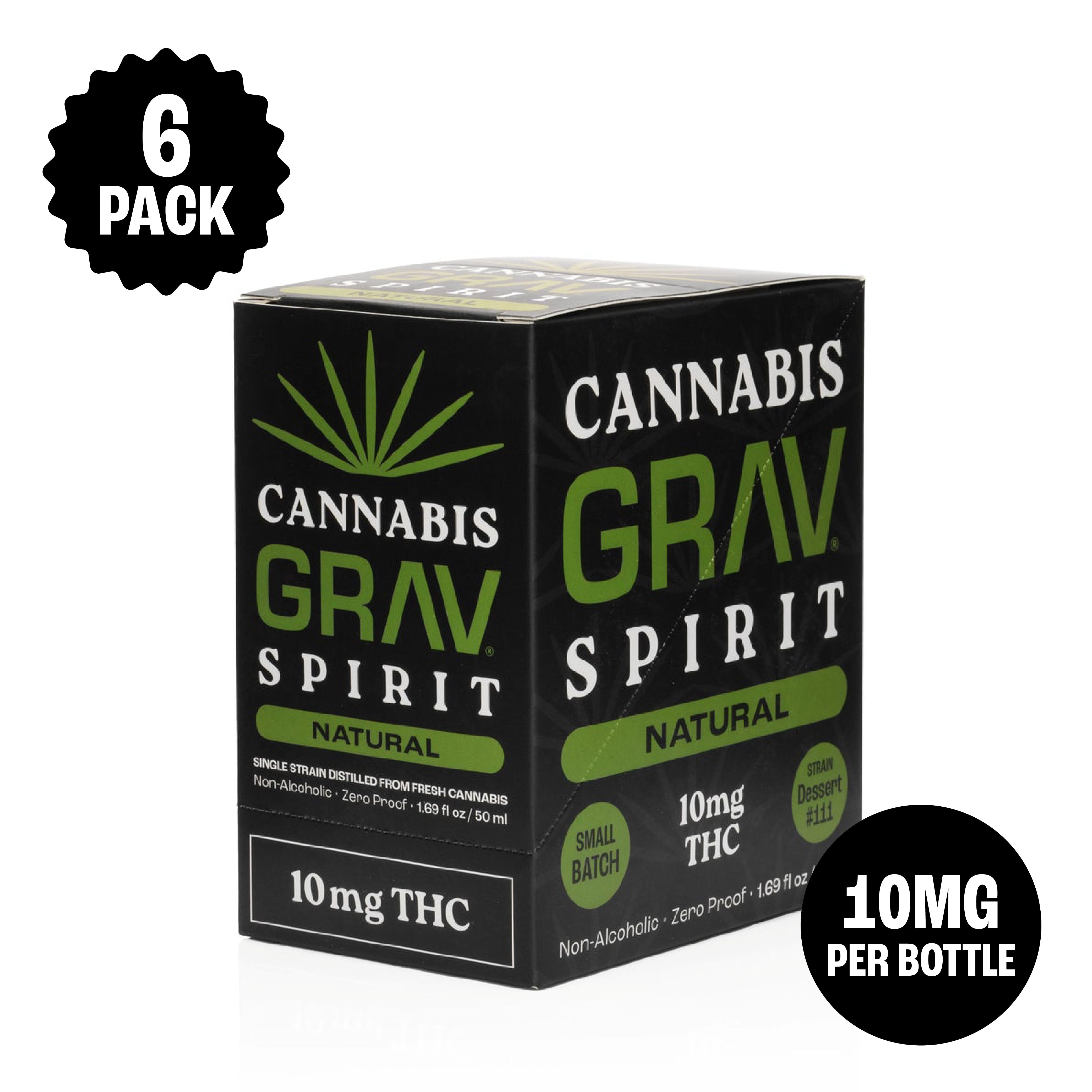 Buy GRAV Cannabis Spirit 10mg Natural - 6-Pack (THC+CBD) | MARYJAE