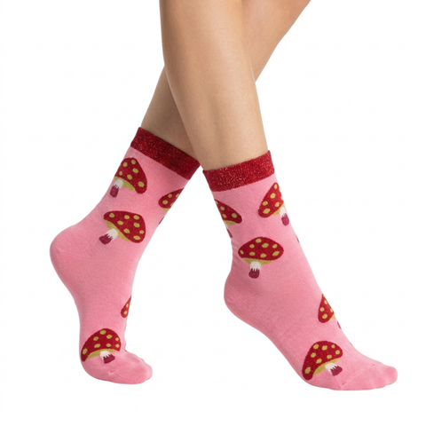 Mushroom Pink Socks