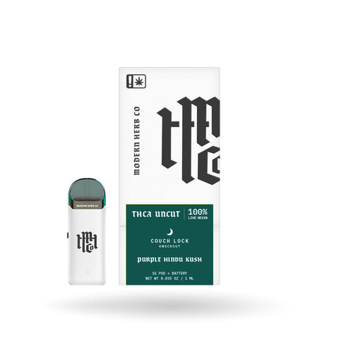 Live Resin Uncut 1g Pod Kit: Purple Hindu Kush - Indica (THCA)