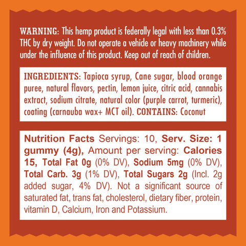 Mr Moxeys Gummies Relax Blood Orange