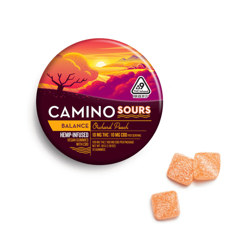 Camino Sours "Balance" Orchard Peach Gummies (THC+CBD) image 0