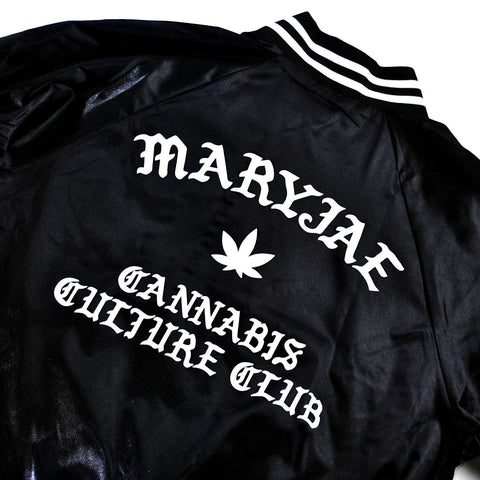 Satin Varsity Jacket - Black image 4